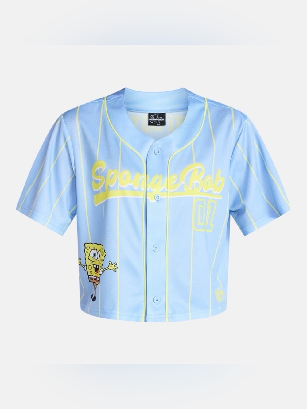 SpongeBob SquarePants Women’s Graphic Cropped Baseball Jersey